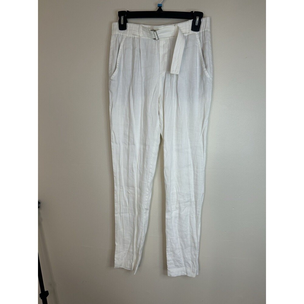 Vince White Linen Blend Pants Slacks Women's XSmall Resortwear Vacation Casual